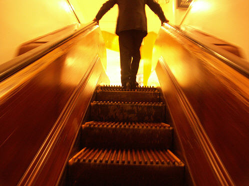  Macy*s wooden escalator New York City 